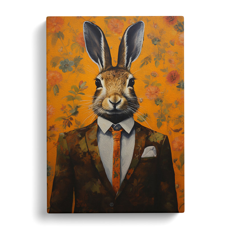 Hare In A Suit No.2 - No Frame Print, 50cm H x 35cm W x 3cm D