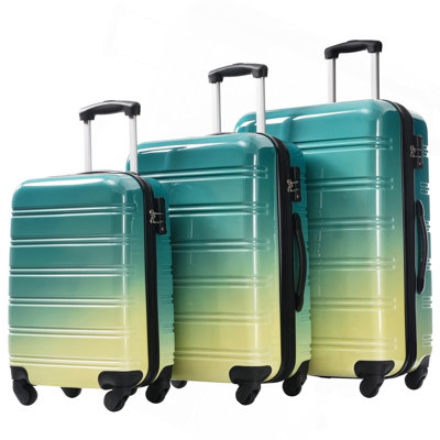 Valise extensible 3 pièces à roulettes Hardshell avec roulettes pivotantes et verrou TSA léger