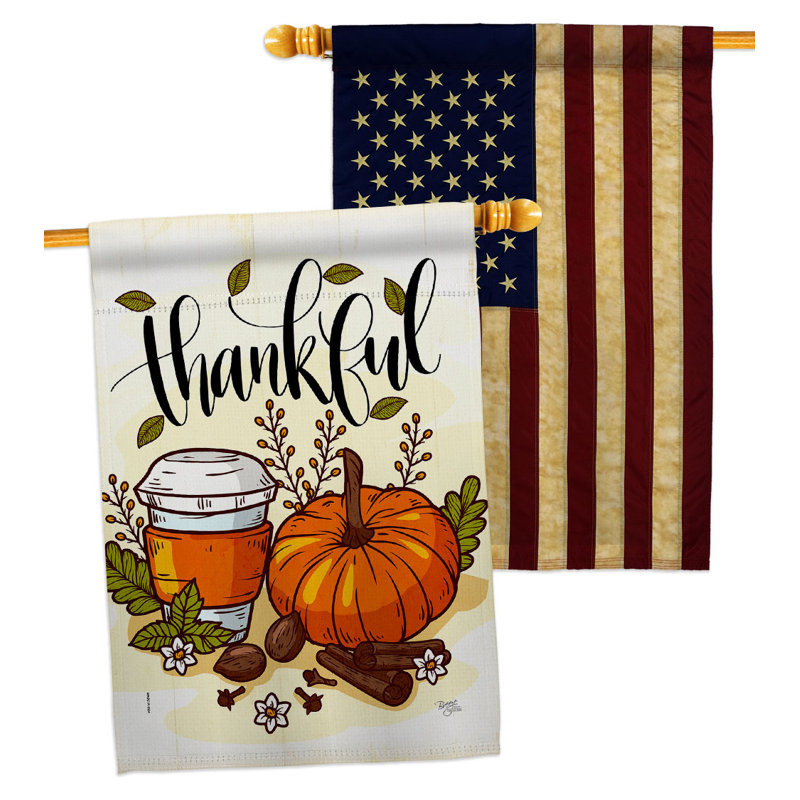 Drapeau de maison 40 po x 28 po Thankful