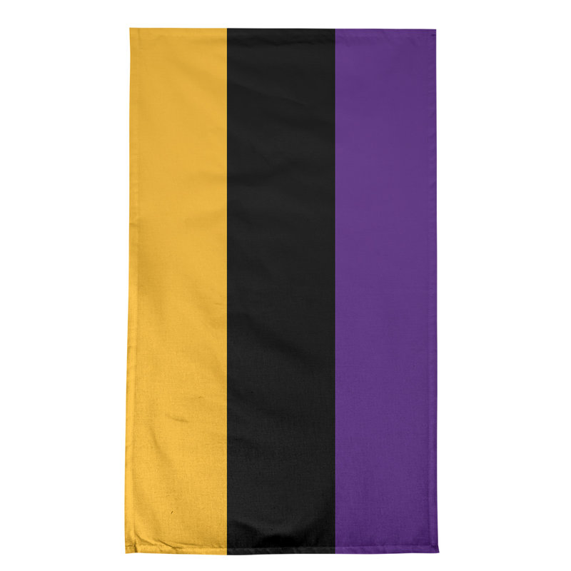 Serviette de thé à rayures pour équipe de football baltimore retour, Gold/Black/Purple Los Angeles Basketball, Cotton
