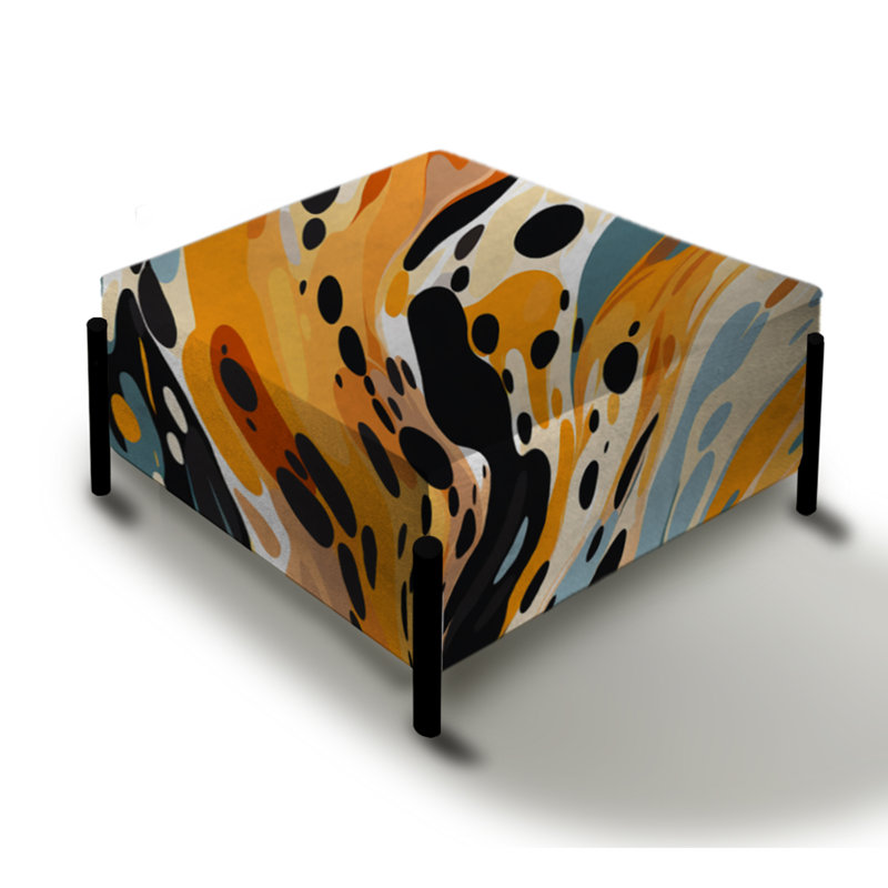 Multicolore expression artistique - grand repose-pieds carré abstrait