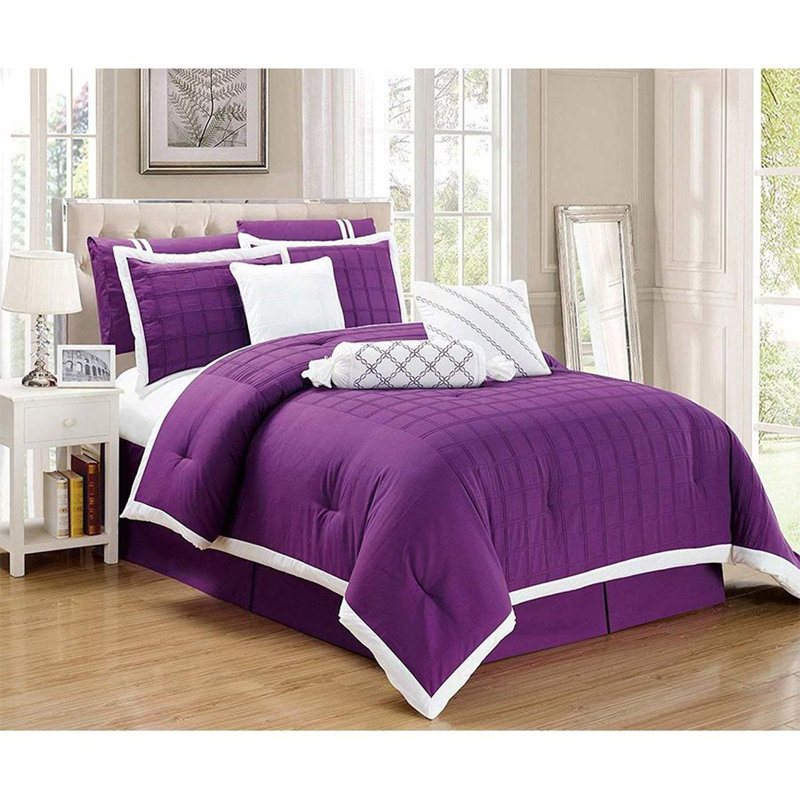 Dana Traditional Comforter, Cal KingFull Comforter + 8 Additional Pieces, Purple