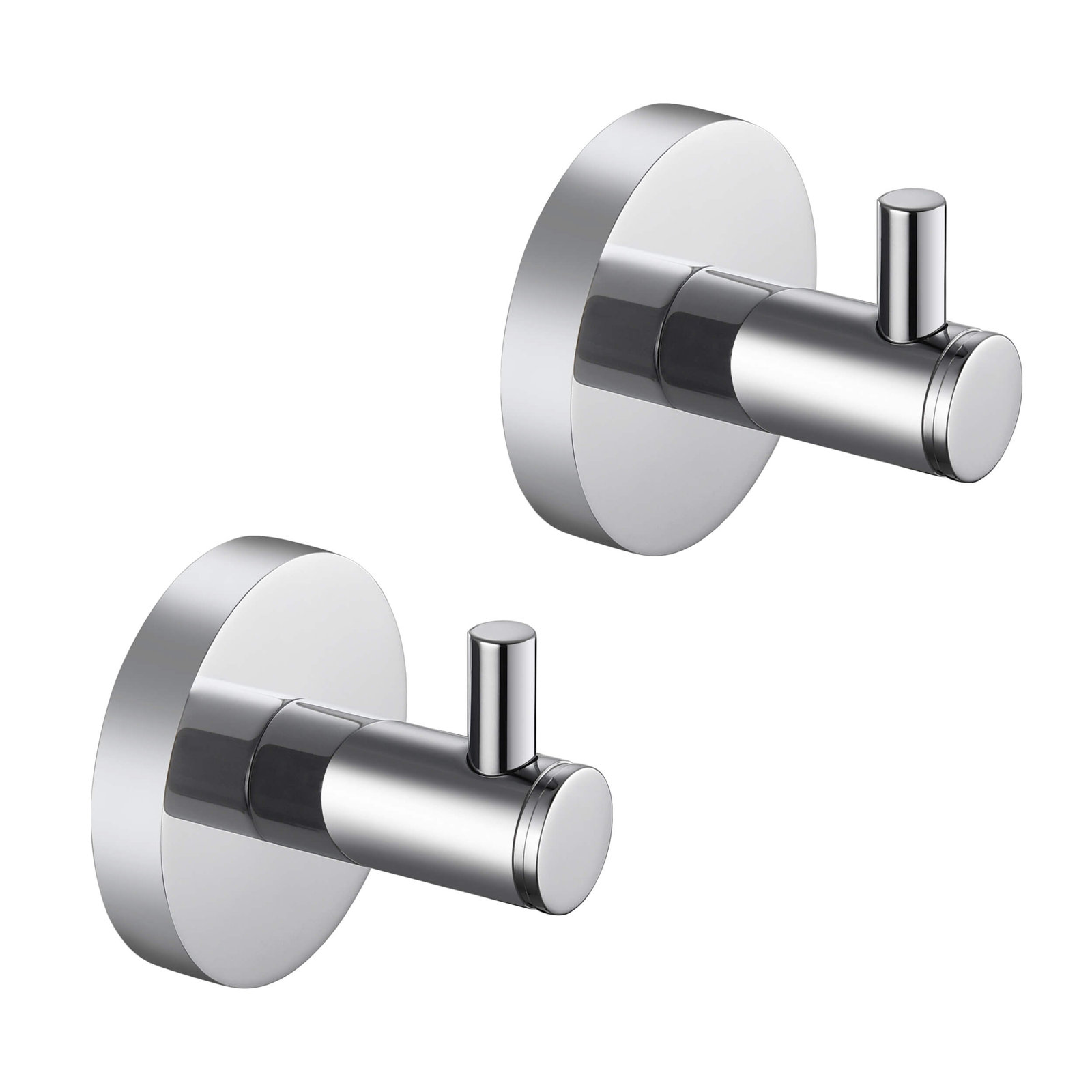 Circular Single Wall-Mounted Robe Hook, Chrome