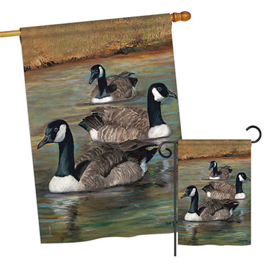 Polyester à 2 côtés 40 x 28 po de jardin friends oiseaux drapeau de jardin