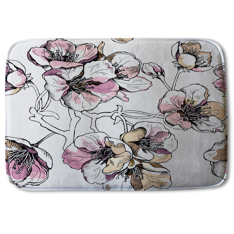 Aizhan Non-Slip Bath Rug, Floral 3