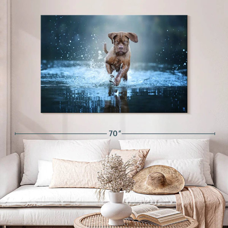 Brampt Splashing Mastiff Dog, 34" H x 51" W