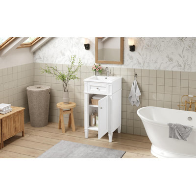 Meuble-lavabo de 16 po avec lavabo en céramique