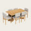 Ensemble de table de salle à manger en bois pour 6 personnes avec chaises rembourrées Farmhouse