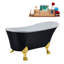 Baignoire de trempage sur pieds 63 "avec drain, pattes et plateau en bambou 63" Streamline-66366458-66366447