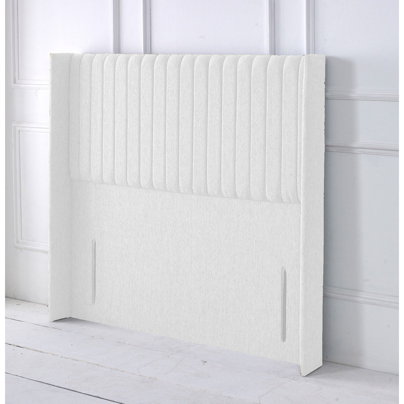 Multipanel Winged Chenille 4ft6 Double 50" Headboard - Purple, Double (4'6), Ivory