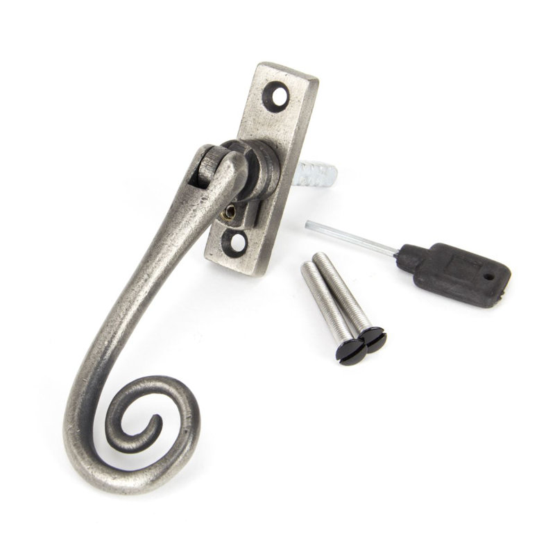 Slim Monkeytail Espag Door Accessory, Antique Pewter
