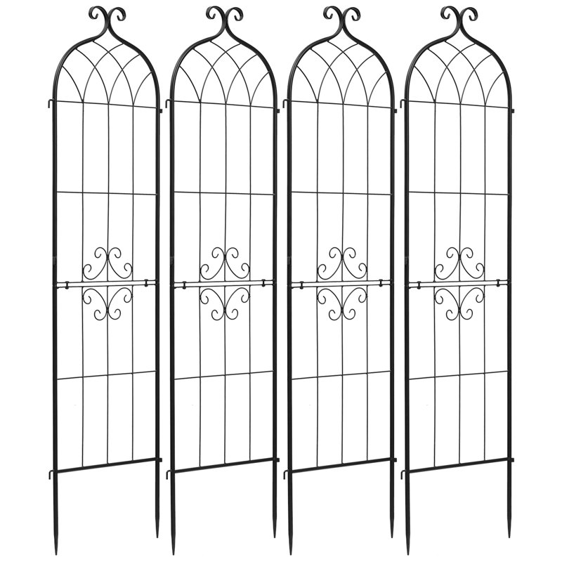 Garden Trellis, 71 x 20 inch Rose Trellis, Garden Flower Rose Trellises with Powder-Coated Finish & Convenient Locking Design, Plant Support Trellises for Flowers, Vegetables, Roses