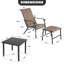 Ensemble 3 pièces de chaise longue de patio avec repose-pieds et table d'appoint Textilene