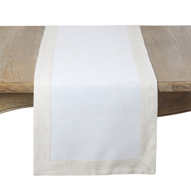 Chemin de table Holiday Border, 16 po x 72 po, Ivoire ivoire