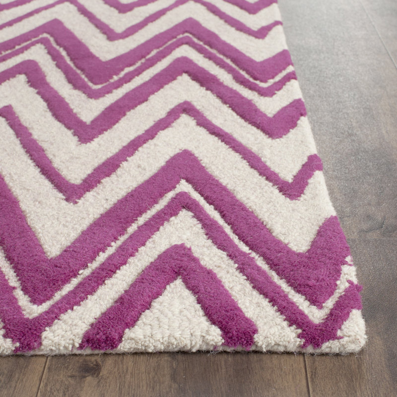 Sanyla Hand Tufted Wool Chevron Rug, Runner 2'6" x 8'