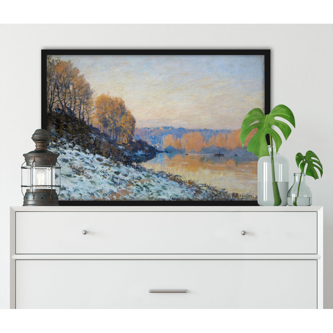 Gerahmter Kunstdruck Port Marly White Frost von Alfred Sisley