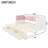 Twin XL to King Daybed with Storage Drawers & Upholstered Backrest – Space-Saving Convertible Bed, White+Pink