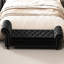 Banc de rangement de chambre à coucher en velours noir avec compartiments de chaise amovibles 64,5 po-1673780850