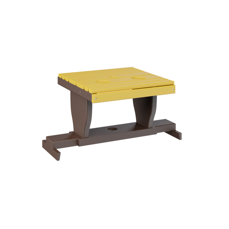 Outdoor Rectangle Side Table, Chocolate Brown, Sunburst Yellow