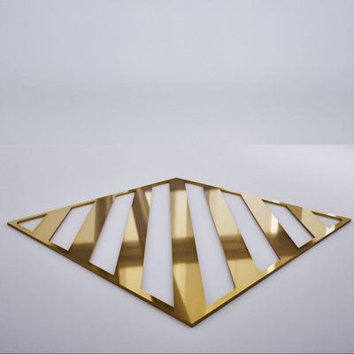 Rothwell Decorative Fretwork Acrylic Wall Panels, Small, 11 3/8"W x 11 3/8"H x 1/8"T, Gold Mirror