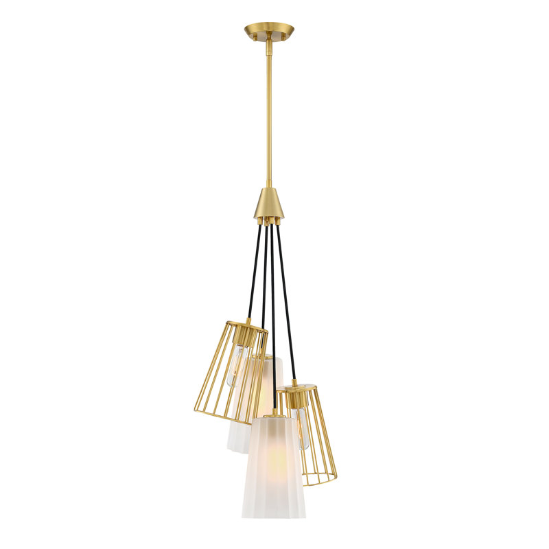 Jarmell - Light Steel Dimmable Tiered Chandelier, 31.75" H x 14.5" W x 14.5" D, 4