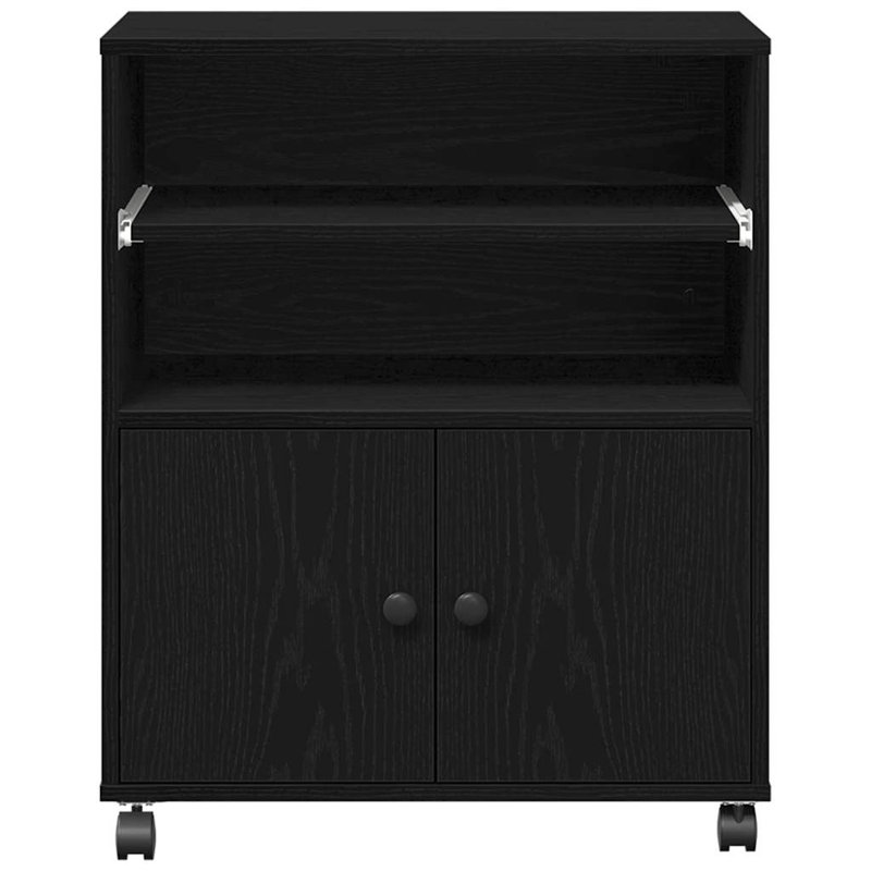 74cm H x 60cm W Printer Stand, Black Oak