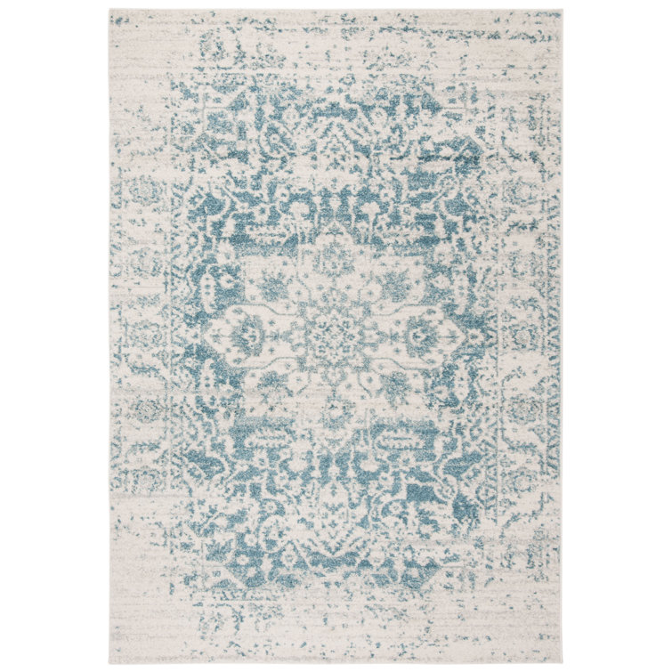 Tapis bleu sarcelle / ivoire Christa