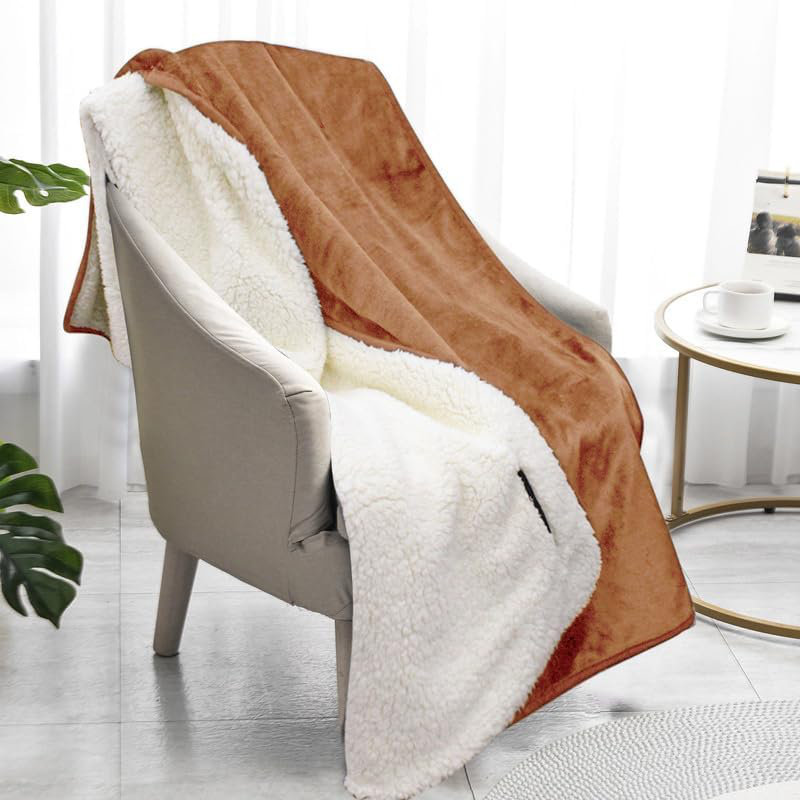 Veyo Throw Blanket, Beige, 150cm W x 200cm L