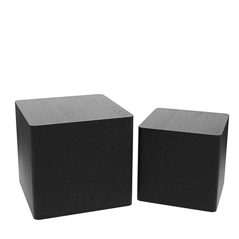 Table basse gigogne Josslyn, H 14,96 po x L 15,74 po x l 15,74 po, Noir