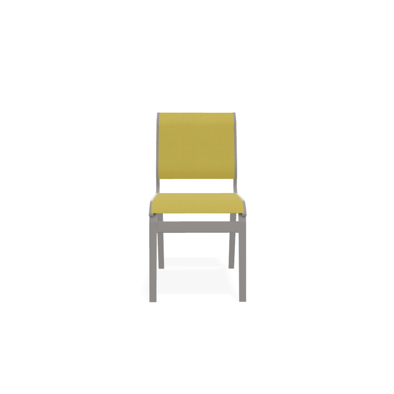 Chaise d'appoint de salle à manger Hiraku, Gris chaleureux texturé, Jaune 43D