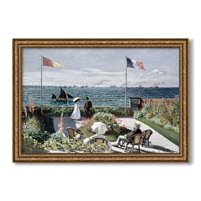Garden at Sainte-Adresse, 1867-Claude Monet-Custom Framed Canvas