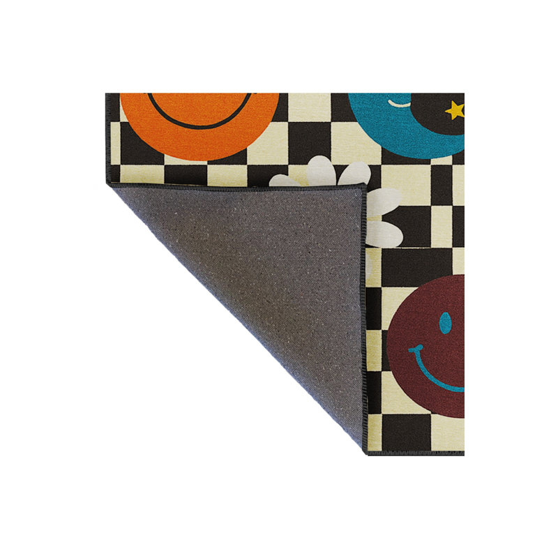 Tapis bleu tissé lavable rétro Mosso, 2' x 2'11"