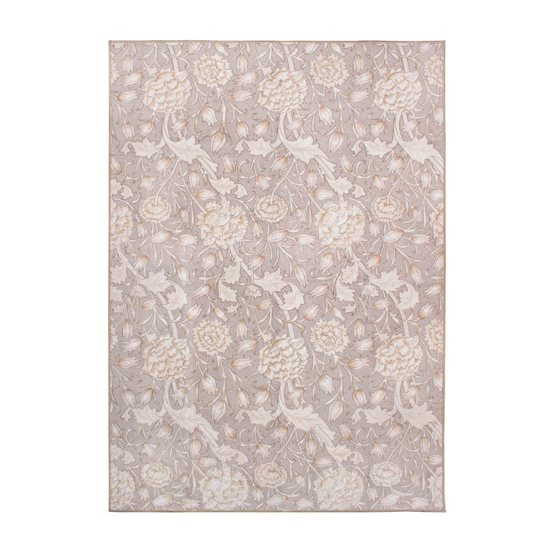 Tapis beige à motif floral Kalini, Rectangle 5 pi x 7 pi