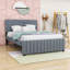 Lit plateforme tapissier en velours avec gigogne Elegant-129694380