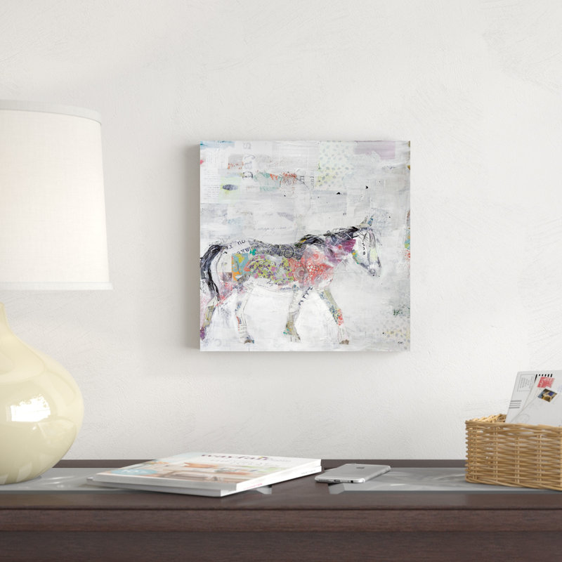 «Wild Pinto» par Kellie Day - peinture sur toile tendue, H 12 po x l 12 po