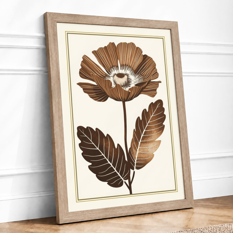 Single Stem in Study Botanical - Framed Print, Oak, A3 - 42.0 x 29.7 cm