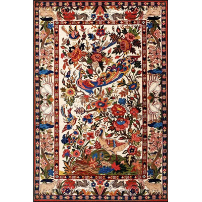 Geometric Modern Floral Colorful Woven Base And Decorative Carpet