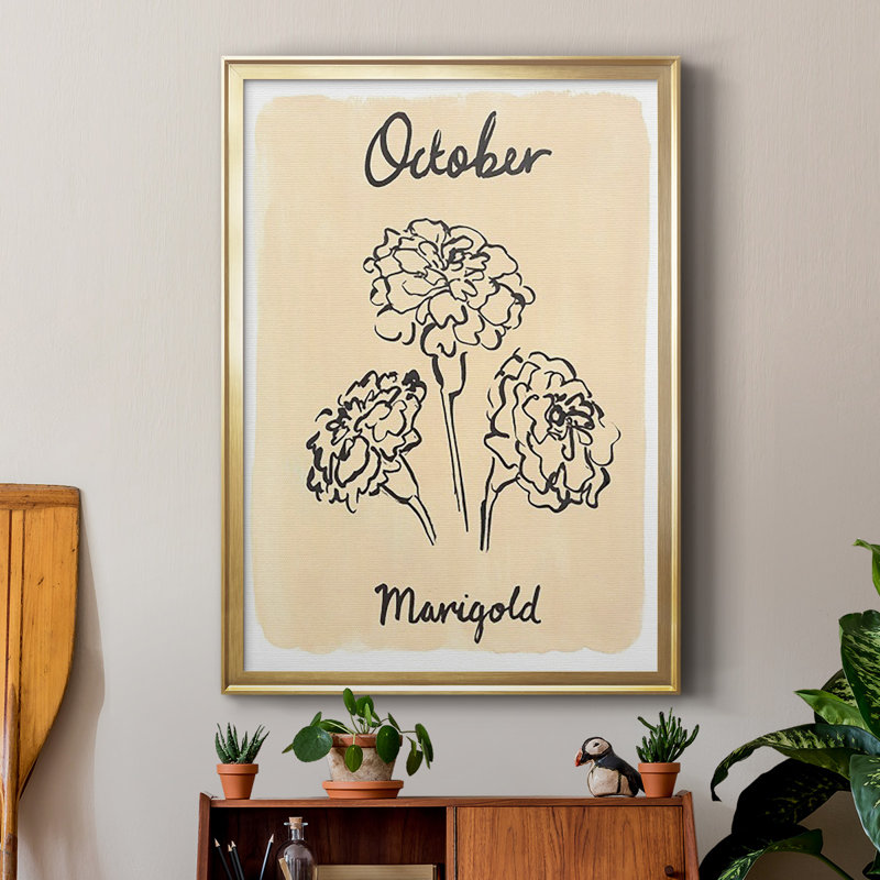 «Naissance mois x», impression sur papier, Encadrement doré, H 42,5 po x l 30,5 po x P 1 po