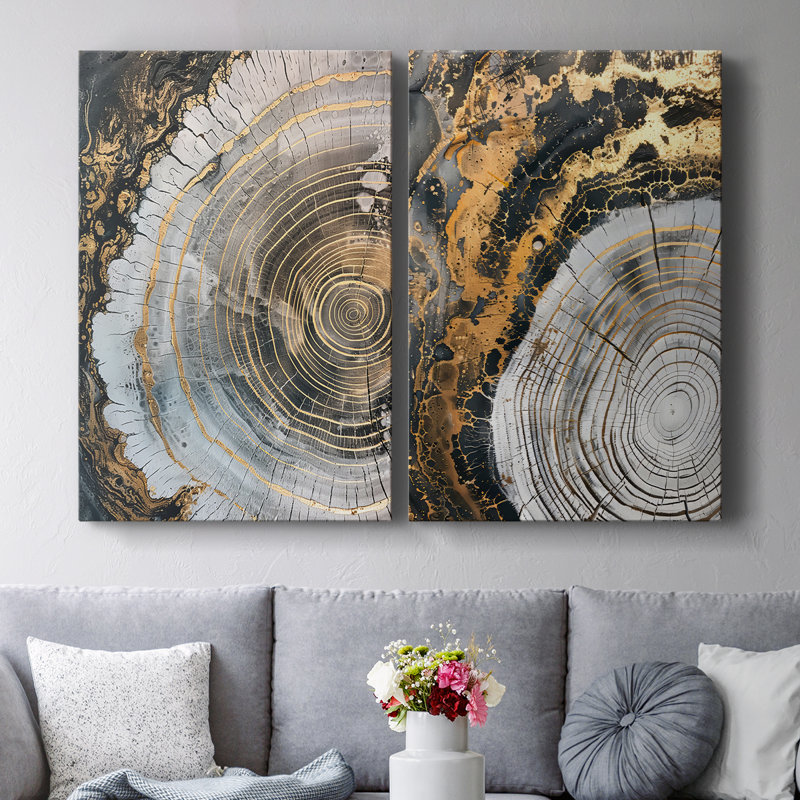 ABSTRACT Series CCLX - Toile tendue avec châssis de qualité supérieure - Prêt à être accroché, H 18 po x l 24 po