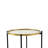 Set of 2 Gold and Black Metal Side Tables with Glass Top