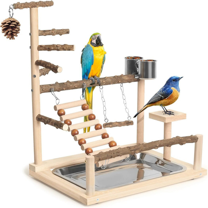 Perchoir en bois Bird, Marron foncé