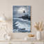 Art mural sur toile avec phare blanc sur une côte rocheuse avec vagues-1622875402