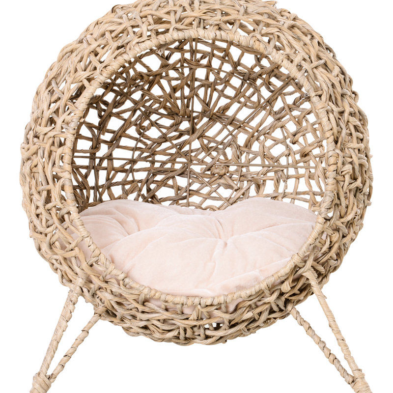 Lit surélevé pour chat, beige avec un intérieur confortable et confortable