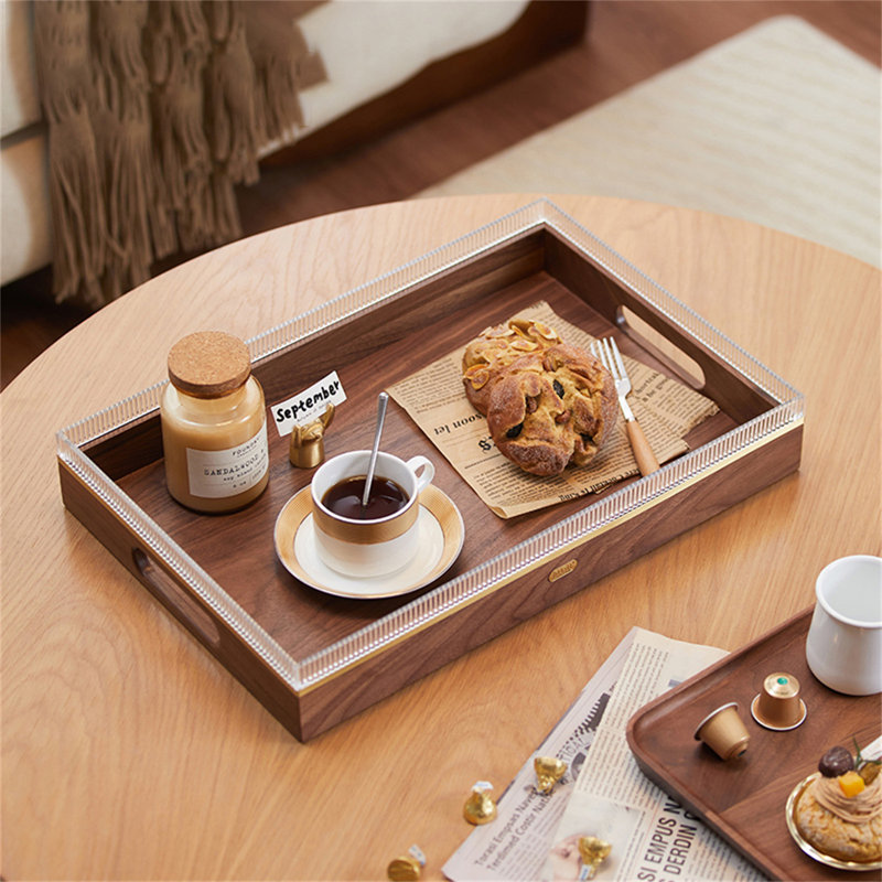 Plateau en bois, H 2,76 po x l 14,17 po x P 9,45 po