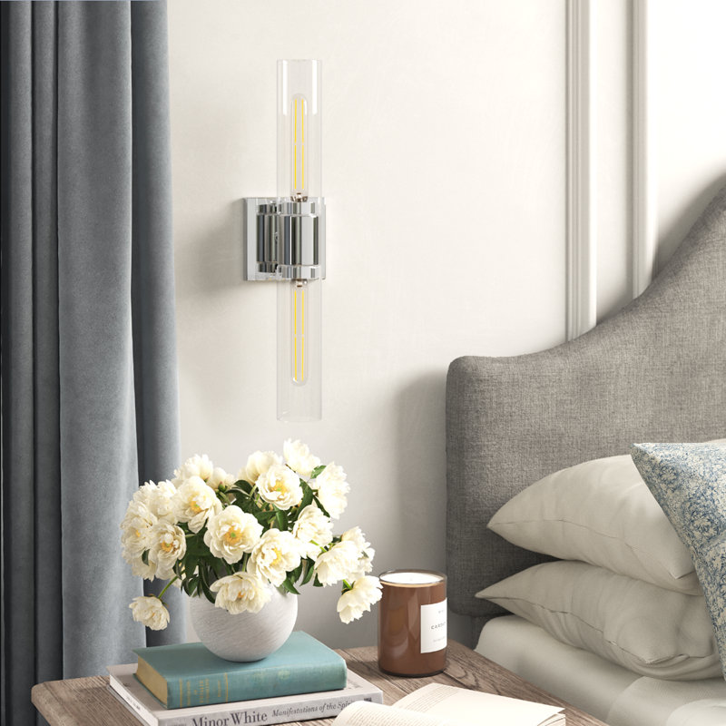 Anneruth Steel Armed Sconce, Polished Chrome