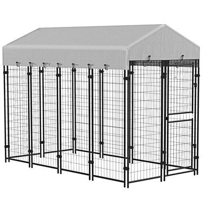 Pawhut Dog Kennel Outdoor With Waterproof Cover