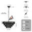Luminaire suspendu bohémien 20 po à 6 lumières en rotin noir tissé à la main 20 po-133344355