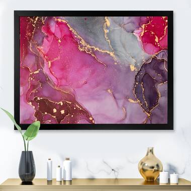 pink and black canvas art