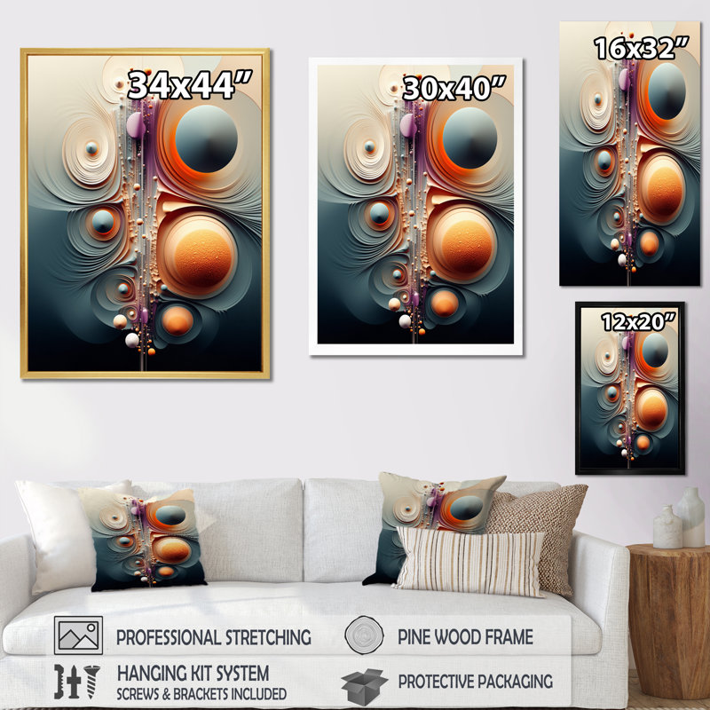 Reproduction d'art sur toile "Retro" - Minimalisme, H 44 po x l 34 po x P 1,5 po, Cadre doré à une seule photo