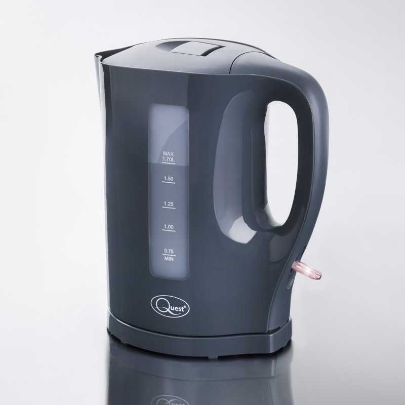 Quest 1.7L Plastic Electric Tea Kettle, Grey